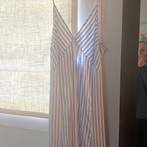 H&M light blue and white maxi dress